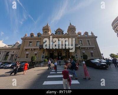 Monaco, 21 OCT : Vue extérieure du célèbre Casino de Monte-Carlo sur OCT 21, 2018 à Monco Banque D'Images