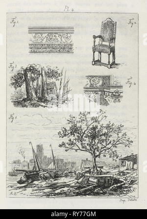 Traité de la Gravure a l'eau forte : planche 4, 1866. Maxime Lalanne (Français, 1827-1886), Cadar et Luquet. Eau-forte : platemark ; 18,2 x 11,7 cm (7 3/16 x 4 5/8 in.) ; réservez page : 23,2 x 15 cm (9 1/8 x 5 7/8 po Banque D'Images