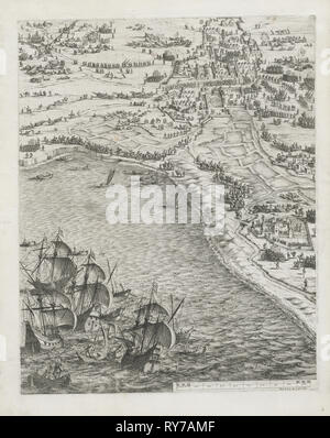 Le siège de La Rochelle : planche 12, 1628-1630. Jacques Callot (Français, 1592-1635). Fiche technique : eau-forte, 64,2 x 55,9 cm (25 1/4 x 22 in.) : platemark ; 56,5 x 45 cm (22 1/4 x 17 11/16 po Banque D'Images