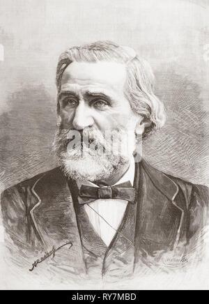 Giuseppe Fortunino Francesco Verdi, 1813 - 1901. Compositeur d'opéra italien. À partir de la Ilustracion Artistica, publié 1887. Banque D'Images