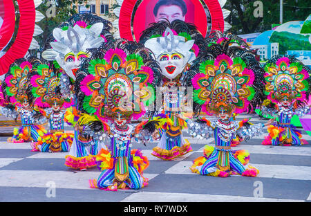 Participants au festival Masskara à Bacolod Philippines Banque D'Images