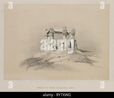 L'Egypte et la Nubie, Volume I : Temple de Wadi en Nubie G90104, 1846. Louis Haghe (britannique, 1806-1885), F.G.Lune, 20 Threadneedle Street, Londres, après que David Roberts (1796-1864), britannique. Lithographie couleur ; feuille : 36,1 x 42,8 cm (14 3/16 x 16 7/8 in.) ; image : 25,1 x 34,9 cm (9 7/8 x 13 3/4 in Banque D'Images
