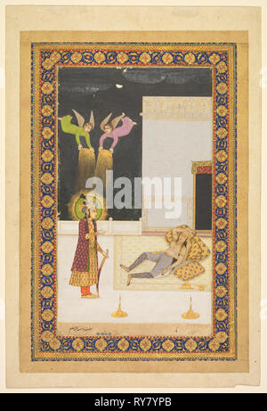 Le rêve d'Zuleykha), ch. 1770. L'Inde, Lucknow, Mughal, 18ème siècle. Aquarelle opaque avec de l'or sur papier, les frontières ; bande lumineuse page : 32,9 x 22,1 cm (12 15/16 x 8 11/16 in Banque D'Images