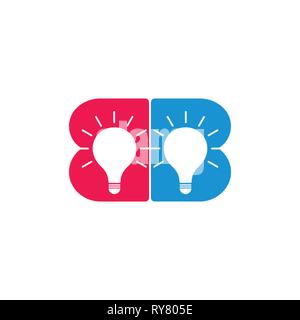 Ampoule bb lettre logo créative vector Illustration de Vecteur