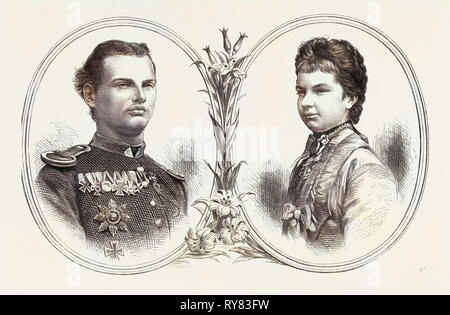 Le Prince Léopold de Bavière et la Princesse Gisela d'Autriche 1873 Banque D'Images