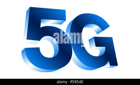 Réseau sans fil de la prochaine génération de la technologie 5g sign Illustration de Vecteur