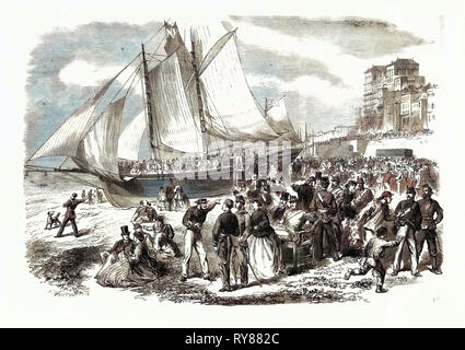 Les bénévoles à Brighton : la plage le dimanche de Pâques UK 1866 Banque D'Images