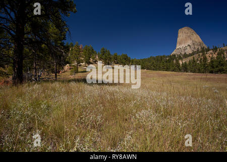 Devil's Tower National Monument, Crook Comté, Wyoming, USA Banque D'Images