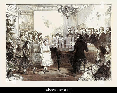 Fête de Noël à la normale Royal College of Music pour les aveugles 1874 Banque D'Images