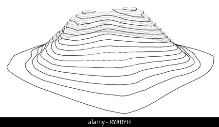 Abstract paysage numérique contour. Vector Illustration de Vecteur