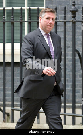 Sir Graham Brady député (Con : Altrincham et vente à l'Ouest) et président de la Commission 1922, laissant 10 Downing Street 11 Mars 2019 Banque D'Images