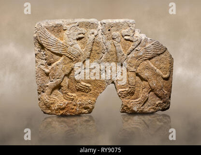 Photo de secours monumental Hittite orthostat panneau Sculpté en pierre d'orthostates une procession. Calcaire, Karkamıs Kargamıs), (, Karkemish (Karkemish), Banque D'Images