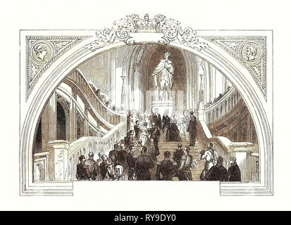 La réception de Louis Philippe au château de Windsor, octobre 1844. Royaume-uni, Angleterre, Grande-Bretagne, Europe, France, Grande-Bretagne, européenne. Louis Philippe I (6 octobre 1773 26 août 1850) était le roi des Français de 1830 à 1848 dans ce qui était connu comme la Monarchie de Juillet Banque D'Images