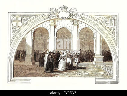 Ouverture de la Royal Exchange, le 28 octobre 1844. Londres, Royaume-Uni, Angleterre, Grande-Bretagne, Europe, France, Grande Bretagne, Banque D'Images