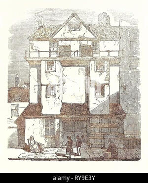 La maison de Caxton, dans l'Almonry, pris vers le bas, novembre 1845. William Caxton (ca. 1415 1422 Ca. Mars 1492) était un marchand anglais, diplomate, écrivain et de l'imprimante. Royaume-uni, Angleterre, Grande-Bretagne, Europe, France, Grande Bretagne, Banque D'Images