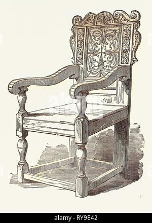 Sir Martin Frobisher's Chair, présenté à la Société de géographie, le 14 novembre 1853. Sir Martin Frobisher, C. 1535 ou 1539 15 novembre 1594, était un marin anglais. Royaume-uni, Angleterre, Grande-Bretagne, Europe, France, Grande Bretagne, Banque D'Images