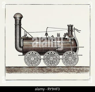 Anniversaire de l'ouverture du premier chemin de fer français : le 'Royal George,' le premier moteur avec six roues couplées, le 26 septembre 1874, UK Banque D'Images