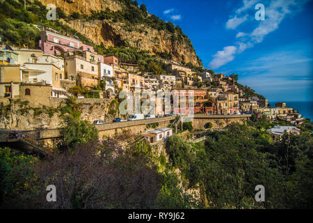 Belle vue panoramique sur Positano, Italie Banque D'Images