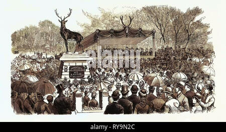 New York : le dévouement de l'Elks' Monument à Mount Moriah Cemetery, Philadelphie, États-Unis, gravure 1880 1881 Banque D'Images