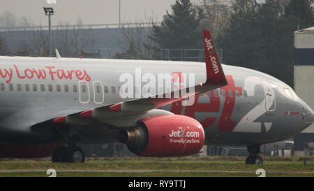 Glasgow, Royaume-Uni. 1er mars 2019. Jet2 vacances avion vu à l'Aéroport International de Glasgow. Jet2 Holidays est une compagnie aérienne à bas prix qui transporte régulièrement Banque D'Images