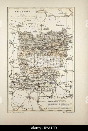 Carte de Mayenne France Banque D'Images