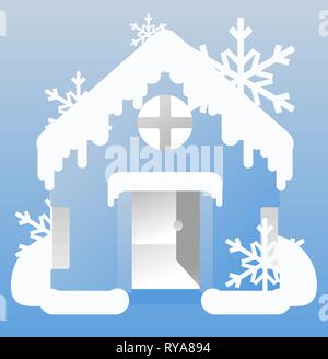 Chambre froide d'hiver cartoon vector illustration couleur, horizontal Illustration de Vecteur
