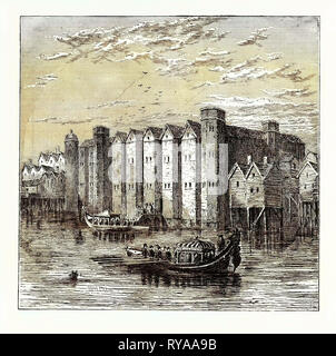 Le Château de Baynard à partir d'un avis publié en 1790 Londres Banque D'Images