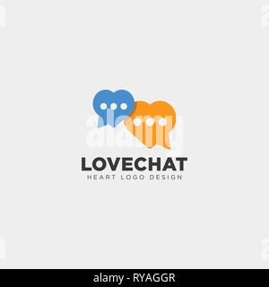 Chat amour créatif simple modèle logo icône illustration vectorielle élément isolé Illustration de Vecteur