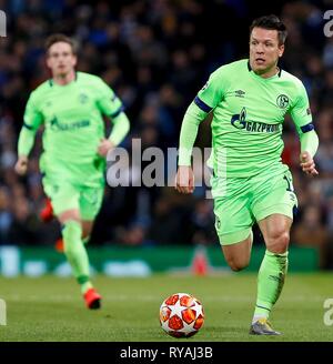 Manchester, Belgica. Mar 12, 2019. Yevhen Konoplyanka pendant le match entre Manchester City et Schalke 04 s'est tenue au stade Etihad à Manchester, Ma. Le match est le deuxième tour de qualification de l'UEFA Champions League 2018/19 ronde de 16. Crédit : Marco Galvão/FotoArena/Alamy Live News Banque D'Images