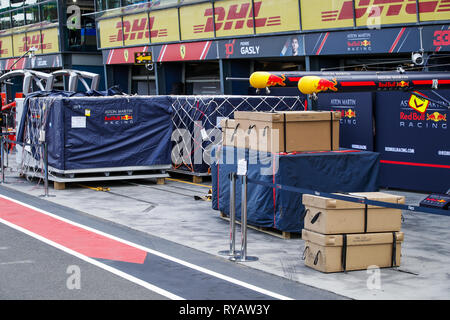 Melbourne, Australie. Mar 13, 2019. Sport Automobile : Championnat du Monde de Formule 1 de la FIA 2019, Grand Prix d'Australie, F1 Pit Lane Credit : dpa/Alamy Live News Banque D'Images