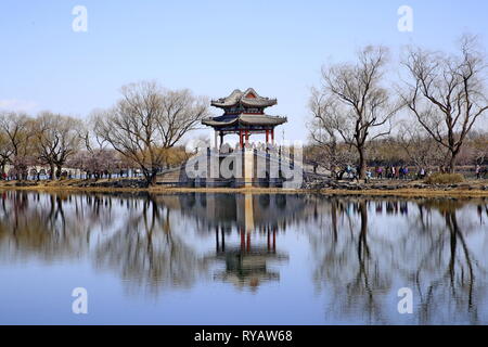 (190313) -- BEIJING, 13 mars 2019 (Xinhua) -- Photo prise le 13 mars 2019 présente le paysage dans le Palais d'été de Beijing, capitale de la Chine. (Xinhua/Liu Xianguo) Banque D'Images