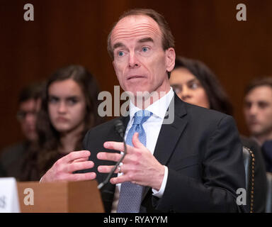 Washington DC, USA. Mar 13, 2019. Daniel P. Collins témoigne devant le comité du Sénat des États-Unis sur l'appareil judiciaire sur sa nomination pour être juge de Circuit des États-Unis pour le Neuvième Circuit sur la colline du Capitole à Washington, DC le mercredi 13 mars, 2019. Credit : Ron Sachs/CNP /MediaPunch MediaPunch Crédit : Inc/Alamy Live News Banque D'Images