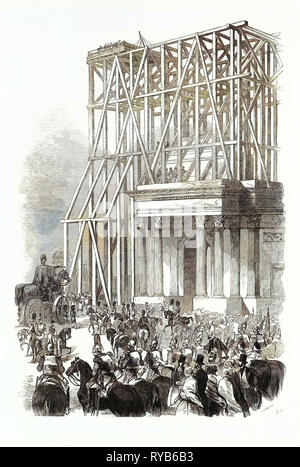 L'arrivée de la Statue de Wellington à l'arche, 1846 Banque D'Images