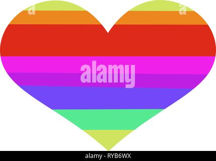 Coeur multicolore pour la saison de la plage. Vector illustration sur fond blanc. Illustration de Vecteur