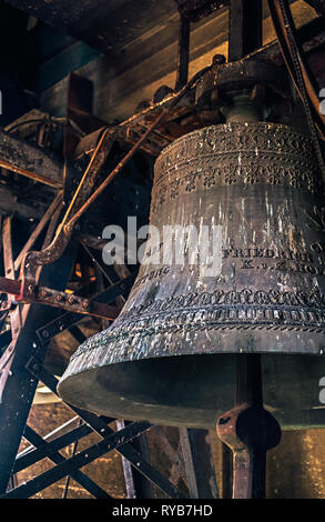 Sibiu, Roumanie - 09 mars, 2019. Ancien clocher de Saint Mary cathédrale luthérienne de la ville de Sibiu, Roumanie Banque D'Images