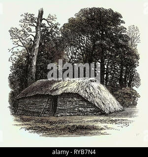 Fac-similé de la cabane construite pour le Dr Livingstone à mourir en. 1874 Banque D'Images