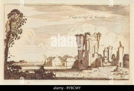 Vue des ruines de Huis ter Kleef, Haarlem Pays-Bas, Jan van de Velde (II), Robert de Baudous, 1616 Banque D'Images