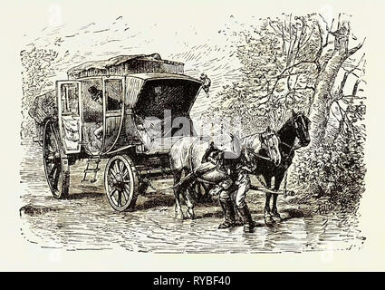 Coach Voyage xviie siècle Banque D'Images