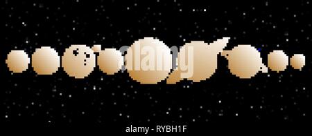 Collection de planètes de système solaire. Leur gravure. Élégant vintage. science La géométrie sacrée, la magie, la philosophie ésotérique, tatouage, art Illustration de Vecteur