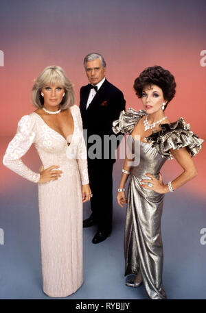 LINDA EVANS, John Forsythe, Joan Collins, Dynastie, 1981 Banque D'Images