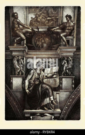 Rome : l'Erythraean Sibyl, dans la Chapelle Sixtine, Italie Banque D'Images