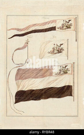 Drapeaux de la Marine de la République batave, 1796, République indonésienne, Hendrik Roosing, 1796 Banque D'Images