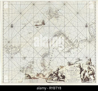 Tableau de la mer du nord de l'Atlantique et de l'océan Arctique, la mer du Nord et la mer Baltique, Jan Luyken, Johannes van Keulen J, inconnu, 1681-1799 Banque D'Images