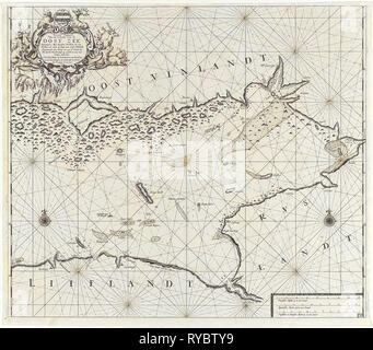 Carte de la partie orientale du golfe de Finlande, Johannes van Keulen (I), inconnu, 1681 - 1799 Banque D'Images