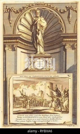 H. Épiphane de Salamine, père de l'église, Jan Luyken, Zacharie Chatelain II, François Halma, 1698 Banque D'Images