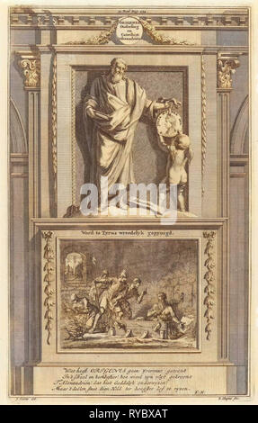 Père de l'église Origène, Jan Luyken, Zacharie Chatelain (II), François Halma, 1698 Banque D'Images