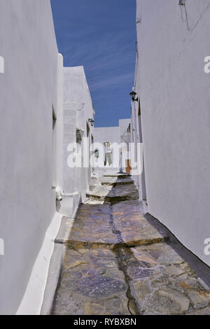 Les routes pavées typiques à Chora (Hora), l'île de Skyros Sporades en Grèce centrale, complexe, mer Méditerranée, Europe Banque D'Images