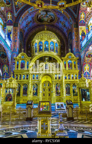 Banchensky balakleya Sainte Ascension église cathédrale monastère principal intérieur Vue iconostase Banque D'Images