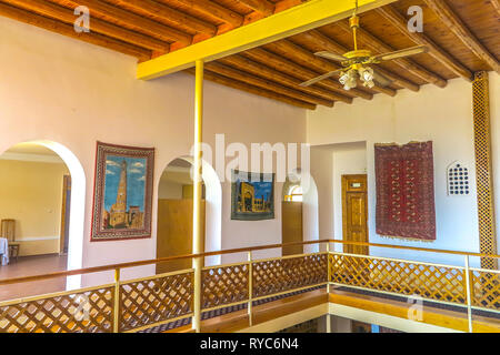 La vieille ville de Khiva Architecture traditionnelle commune Appartement Résidentiel Accueil Chambre Vue de l'intérieur Banque D'Images