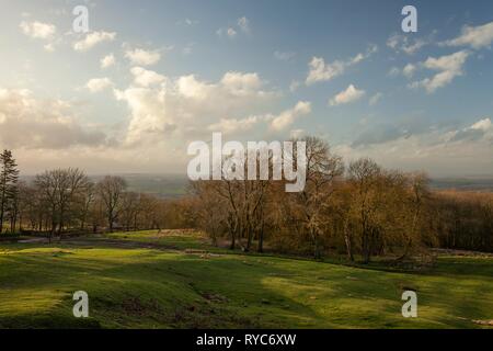 Vue depuis le Dover's Hill près de Chipping Campden, Cotswolds, Gloucestershire, Angleterre Banque D'Images